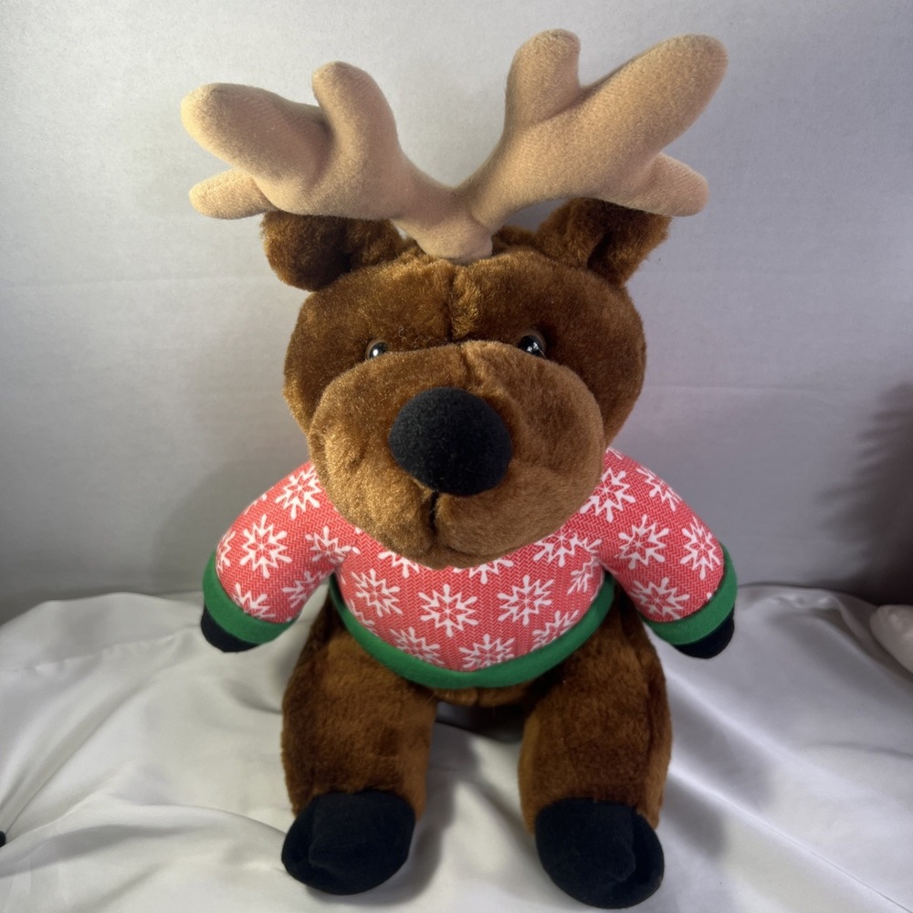 Avon MOOSE Plush STUFFED ANIMAL TOY collectible ‎ Spinning Antlers Snowflake